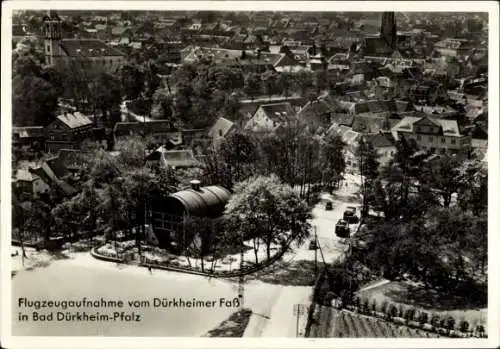 Ak Bad Dürkheim Pfalz, Fliegeraufnahme, Naturweinschänke Dürkheimer Fass