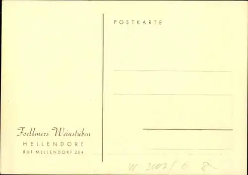 Ak Hellendorf Wedemark Niedersachsen, Foellmers Weinstuben
