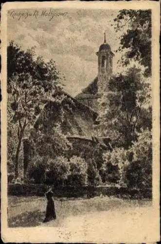 Künstler Ak Kleinmachnow in Brandenburg, Kirche