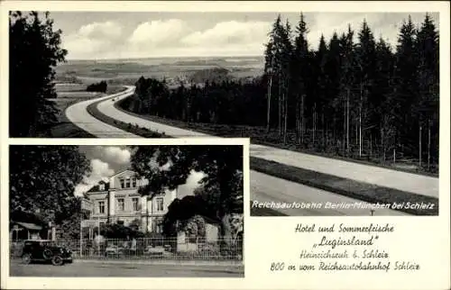 Ak Heinrichsruh im Vogtland, Hotel Luginsland, Inh. Otto Pätzold, Reichautobahn Berlin München