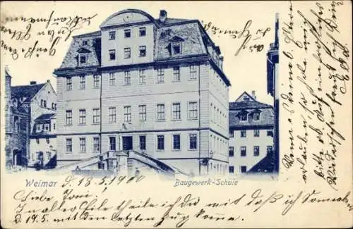 Ak Weimar in Thüringen, Baugewerk-Schule