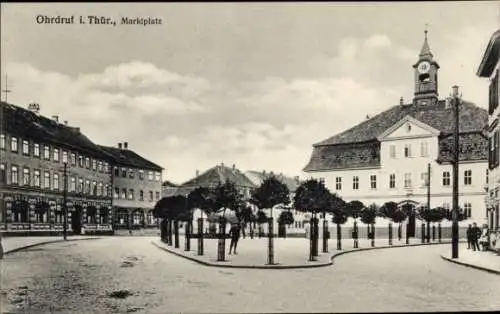 Ak Ohrdruf in Thüringen, Marktplatz, Rathaus