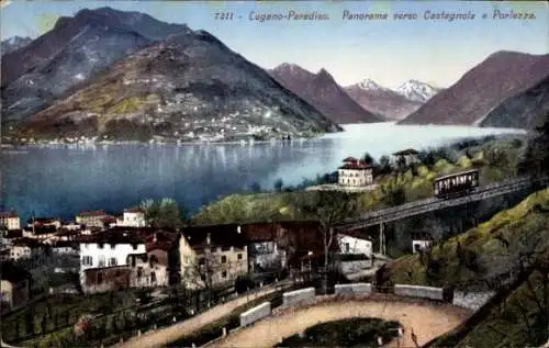 Ak Paradiso Lugano Kanton Tessin, Panorama