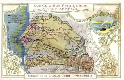 Landkarten Ak Senegal, Edition de la Chocolaterie d'Aiguebelle, Dakar, Matam