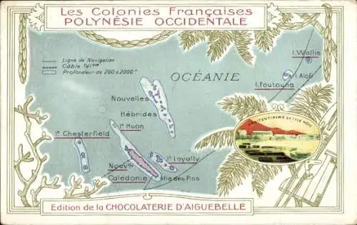 Landkarten Ak Französisch Polynesien Ozeanien, Les Colonies Francaises, Nouv Caledonie