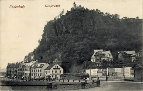 Ak Podmokly Bodenbach Děčín Tetschen an der Elbe Region Aussig, Schäferwand