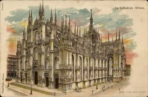Litho Ak Mailand Mailand Lombardei, La Cattedrale