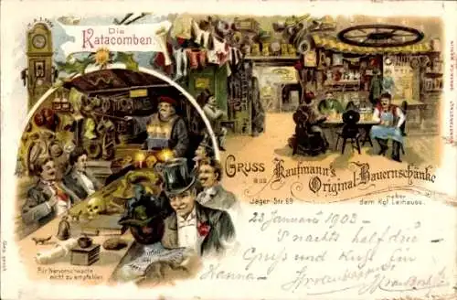 Litho Berlin, Bauernschänke, Katakomben, Jäger Strasse 69, Max Kaufmann