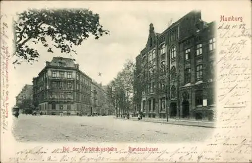 Ak Hamburg Mitte Altstadt, Bundestraße bei der Verbindungsbahn
