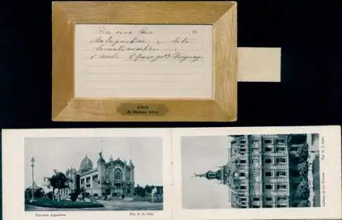 Leporello Ak Buenos Aires Argentinien, Pabellón Argentino, Marktplatz, Denkmal