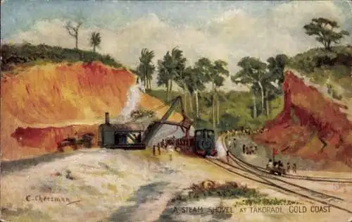 Künstler Ak Cheesman, E., Sekondi Takoradi Ghana, A steam shovel, Gold Coast