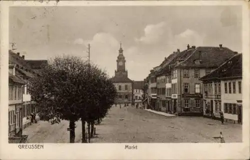 Ak Greußen in Thüringen, Markt