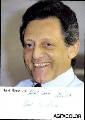 Ak Schauspieler Hans Rosenthal, Portrait, Werbung Agfacolor, Autogramm