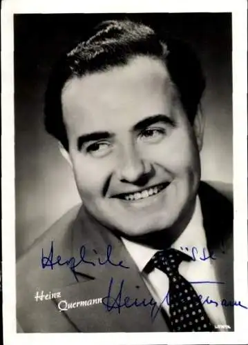 Ak Schauspieler Heinz Quermann, Portrait, Autogramm