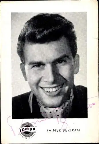 Ak Schauspieler Rainer Bertram, Portrait, Autogramm, Tempo