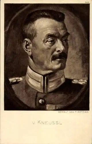 Künstler Ak Kotzian, F., General Paul von Kneußl, Portrait