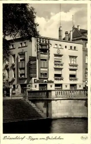 Ak Düsseldorf am Rhein, Restaurant Tigges am Brückchen, Außenansicht