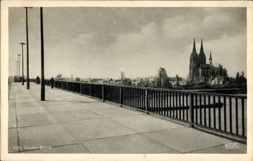 Ak Deutz Köln am Rhein, Deutzer Brücke, Dom