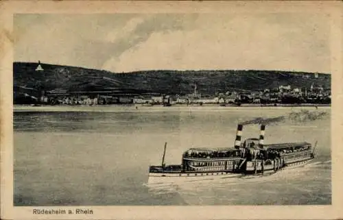 Ak Rüdesheim am Rhein, Dampfer