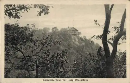 Ak Trechtingshausen am Rhein, Burg Rheinstein, Schweizerhaus
