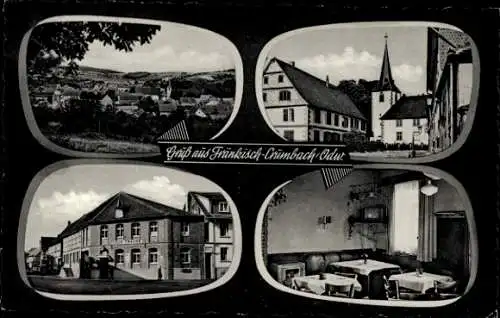 Ak Fränkisch Crumbach im Odenwald, Gasthaus Pension Zur Traube, Innenansicht, Kirche
