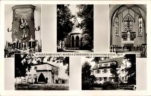 Ak Maria Einsiedel Gernsheim in Hessen, Wallfahrtskapelle, Jugendhaus, Kapuziner Kloster