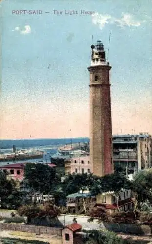 Ak Port Said Ägypten, Leuchtturm