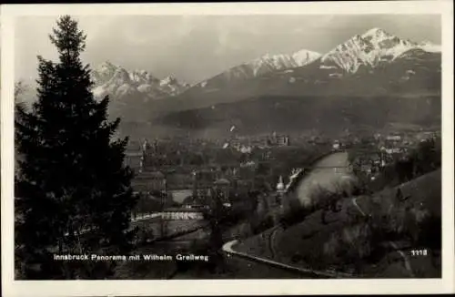 Ak Innsbruck in Tirol, Panorama mit Wilhelm Greilweg