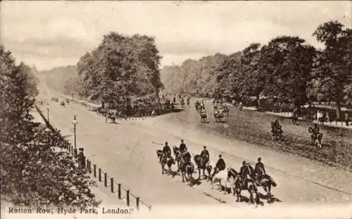 Ak London City England, Hyde Park, Rotten Row