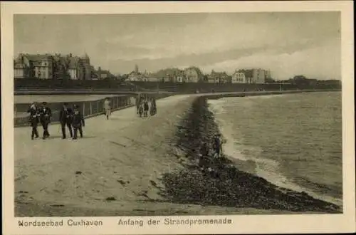 Ak Cuxhaven, Anfang der Strandpromenade