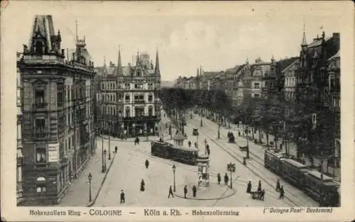 Ak Köln am Rhein, Hohenzollernring, Straßenbahnen