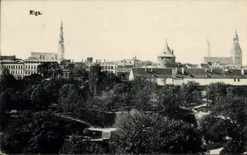 Ak Riga Lettland, Teilansicht der Stadt