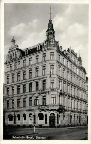 Ak Hansestadt Bremen, Bahnhofshotel, Inh. O. Brandt