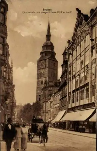 Ak Hansestadt Bremen, Obernstraße, Ansgarii-Turm