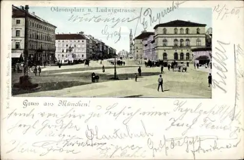 Ak München, Odeonsplatz, Ludwigstraße