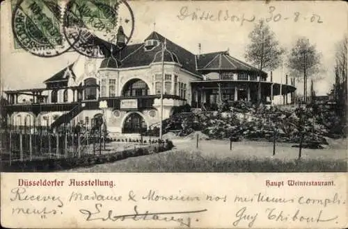 Ak Düsseldorf am Rhein, Industrie und Gewerbeausstellung 1902, Hauptweinrestaurant