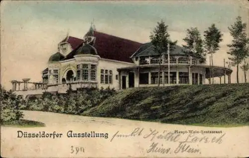 Ak Düsseldorf am Rhein, Industrie und Gewerbeausstellung 1902, Hauptweinrestaurant