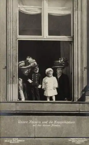 Ak Kaiserin Auguste Viktoria, Kronprinzessin Cecilie von Preußen, Prinz Wilhelm, Louis Ferdinand