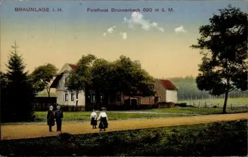 Ak Braunlage im Harz, Forsthaus Brunnenbach