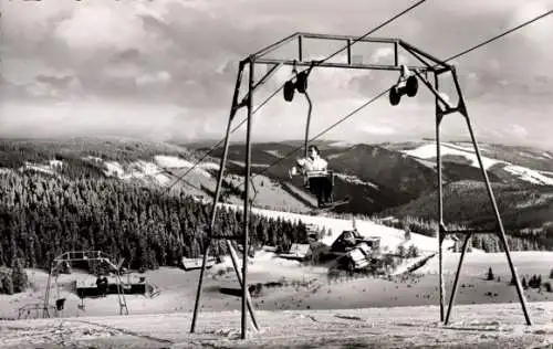 Ak Feldberg im Schwarzwald, Hotel Feldberger Hof, Skilift, Winterpanorama