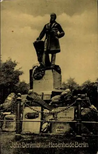 Ak Berlin Neukölln Rixdorf, Jahn Denkmal in der Hasenheide