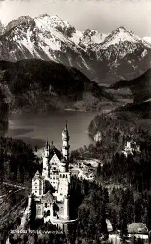 Ak Hohenschwangau Schwangau im Ostallgäu, Schloss Neuschwanstein, Alpsee, Tiroler Hochgebirge