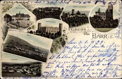 Litho Barr Elsass Bas Rhin, Schloss Landsberg, Spesburg, Odilienberg, Schloss Andlau, Hohwald