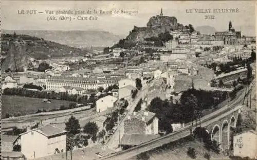 Ak Le Puy en Velay Haute Loire, Vue generale prise de la Route de Saugues