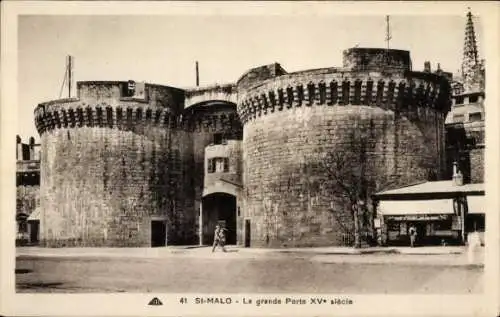 Ak Saint Malo Ille et Vilaine Bretagne, Grande Porte