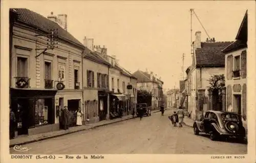 Ak Domont Val d'Oise, Rue de la Mairie