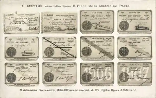 Ak Paris, C. Guyeton, Place de la Madeleine, Aufeinanderfolgende Zulassungen
