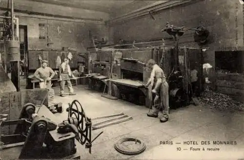 Ak Paris, Mint, Glühöfen, Öfen, Arbeiter, Münzprägeanstalt