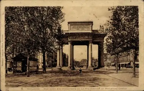 Ak Toulouse Haute Garonne, Monument des Comabttants de la Haute Garonne, Boulevard Carnot