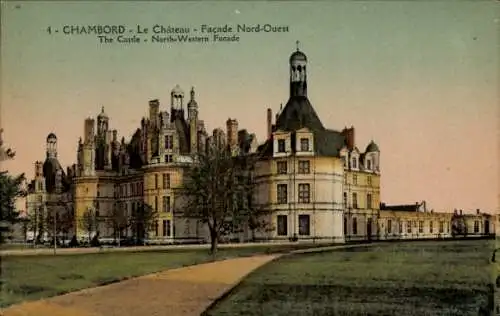 Ak Chambord Loir et Cher, Chateau, Facade Nord-Ouest